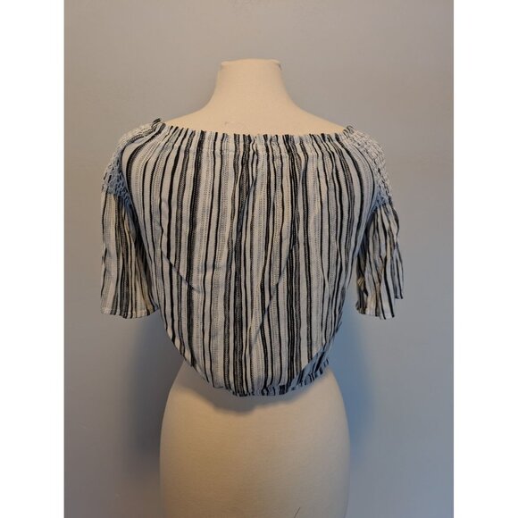 So Blouse Medium Crop off shoulder Top Boho Ruffle sleeve - Picture 2 of 4